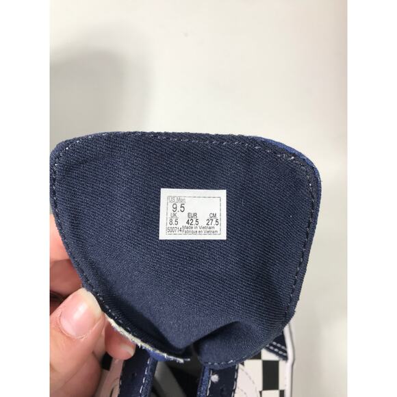 Vans Men's NIB Blue Checker Flame Skate Low Top Lace Up Shoes Sneakers Ward - Picture 12 of 13